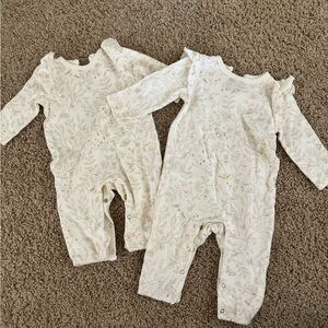 Floral Cream Kids One Piece Set